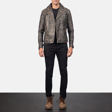 Load image into Gallery viewer, Danny Quilted Brown Leather Biker Jacket
