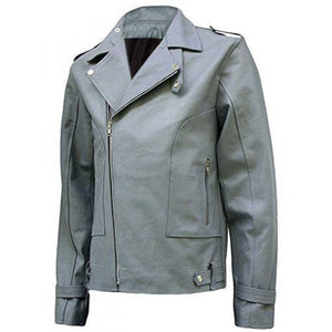 Fashion Grey Leather Jacket for Men