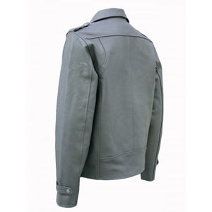 Fashion Grey Leather Jacket for Men