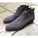 Men's Gray Chukka Suede Boots Dress Boots Office Boot - leathersguru