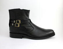 Load image into Gallery viewer, HANDMADE ANKLE HIGH BOOTS SIDE ZIPPER BUCKLE LEATHER MENS
