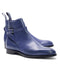 Handmade Blue Leather Jodhpurs Buckle Boots - leathersguru