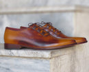 Men's Leather Tan Brown Derby Shoes - leathersguru