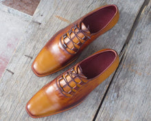 Load image into Gallery viewer, Men&#39;s Leather Tan Brown Derby Shoes - leathersguru
