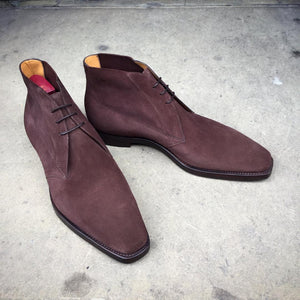 Hand Stitched Custom made Chukka Boots, men Handmade Luxe Suede Chukka shoes