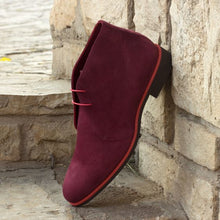 Load image into Gallery viewer, Hand Stitched Men Custom Chukka Boots, men Handmade Suede Ankle High Boots
