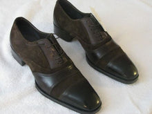 Load image into Gallery viewer, Handcrafted Formal Dress Black Brown Color Suede Leather Oxford Men LaceUp Shoes
