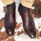 Handmade Burgundy Leather Derby Brogue Shoe - leathersguru