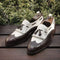 Handmade White Brown Fringe Tussles Loafers Shoes - leathersguru