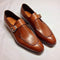 Handmade Brown Leather Monk Strap Split Toe Shoe - leathersguru