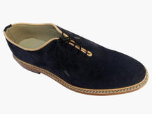 Load image into Gallery viewer, Handmade Navy Blue Suede Derby Lace Up Shoes - leathersguru
