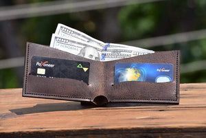 Men's Minimal Leather wallet, Card Holder Leather Wallet, Minimal Leather Wallet, Personalized minimalist leather wallet - leathersguru