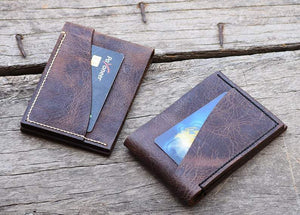 Men's Minimal Leather wallet, Card Holder Leather Wallet, Minimal Leather Wallet, Personalized minimalist leather wallet - leathersguru