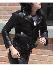 Load image into Gallery viewer, The Runways Kristen Stewart Joan Leather Women&#39;s Black Jacket - leathersguru
