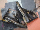 Handmade Ankle High Lace Up Boot, Men's Vintage Leather Boot