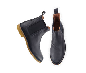 Handmade Chelsea Leather Boots Men, Soft Calf Leather Crepe sole Men Dress Boot