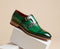 Handmade Green Leather Shoes, Cap Toe Monk Shoes, Men's Strap Dress Shoes