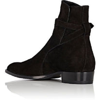 Load image into Gallery viewer, Handmade Black Jodhpurs Suede Ankle High Boots For Men&#39;s - leathersguru
