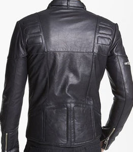 Handmade Men Black leather Jacket stylish design, Men Brando Style Slim Fit Leather Jacket