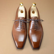 Load image into Gallery viewer, Handmade Men Oxford Wing Toe Shoes Trendy Hand Panted Dress Fashion
