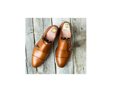 Load image into Gallery viewer,  Men&#39;s Double Monk Strap Dress Shoes, Real Leather Shoes
