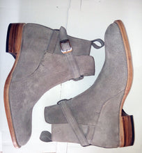 Load image into Gallery viewer, Handmade Jodhpurs Gray Suede Ankle High Classic Boots Jodhpurs Made to Order
