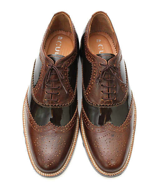 Handmade Oxford Brogue Dress Shoes Boots Men Brown Shoes