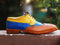 Bespoke Multi Color Leather Wing Tip Lace Up Shoe for Men's - leathersguru