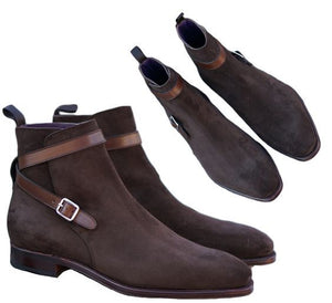 Handmade high quality suede Jodhpurs shoes for men. Men's shoes Jodhpurs