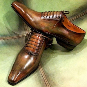 Handmade leather lace up dress shoes for men unique design custom shoes for men