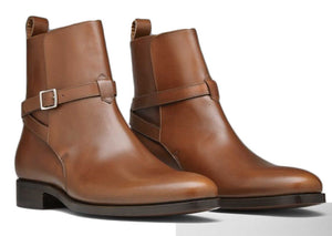 Handmade men's Jodhpurs Brown leather ankle Boots, Men Leather Boots Men