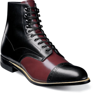 High Ankle TwoTone Rounded Cap Toe Handmade Genuine Leather LaceUp Stylish Boots