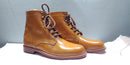 Tan Lace Up Pure Leather Ankle Boot For Men's