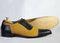 Bespoke Yellow & Black Leather Cap Toe Lace Up Shoe for Men's - leathersguru