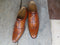 Bespoke Tan Leather Wing Tip Zip Up Shoes for Men's - leathersguru