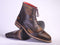 Bespoke Brown Leather Ankle High Lace Up Boots - leathersguru