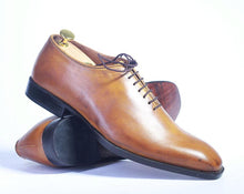 Load image into Gallery viewer, Bespoke Tan Leather Lace Up Shoe For Men&#39;s - leathersguru
