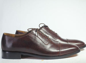 Bespoke Brown Black Leather Lace Up Shoe for Men - leathersguru