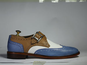 Bespoke Multi Color Leather Buckle up Shoe for Men's - leathersguru