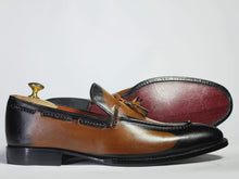 Load image into Gallery viewer, Men&#39;s Tone Brown Tussles Leather Loafers - leathersguru
