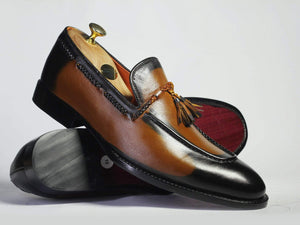 Men's Tone Brown Tussles Leather Loafers - leathersguru