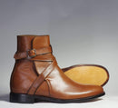 Handmade Ankle Brown Jodhpurs Leather Boot - leathersguru