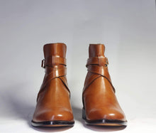 Load image into Gallery viewer, Handmade Ankle Brown Jodhpurs Leather Boot - leathersguru
