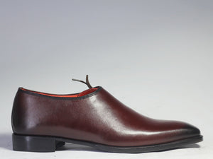 Bespoke Burgundy Leather Side Lace Up Shoe for Men - leathersguru