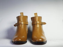Load image into Gallery viewer, Handmade Ankle Beige Jodhpurs Leather Boot - leathersguru

