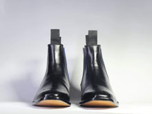 Load image into Gallery viewer, Men&#39;s Black Brogue Toe Chelsea Leather Boot - leathersguru
