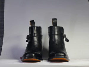 Handmade Ankle Black Jodhpurs Leather Boot - leathersguru