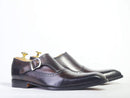 Men's Chocolate Brown Monk Straps Leather Shoe - leathersguru