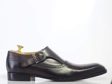 Load image into Gallery viewer, Men&#39;s Chocolate Brown Monk Straps Leather Shoe - leathersguru
