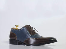 Load image into Gallery viewer, Men&#39;s Two Tone Cap Toe Lace Up Leather Shoes - leathersguru
